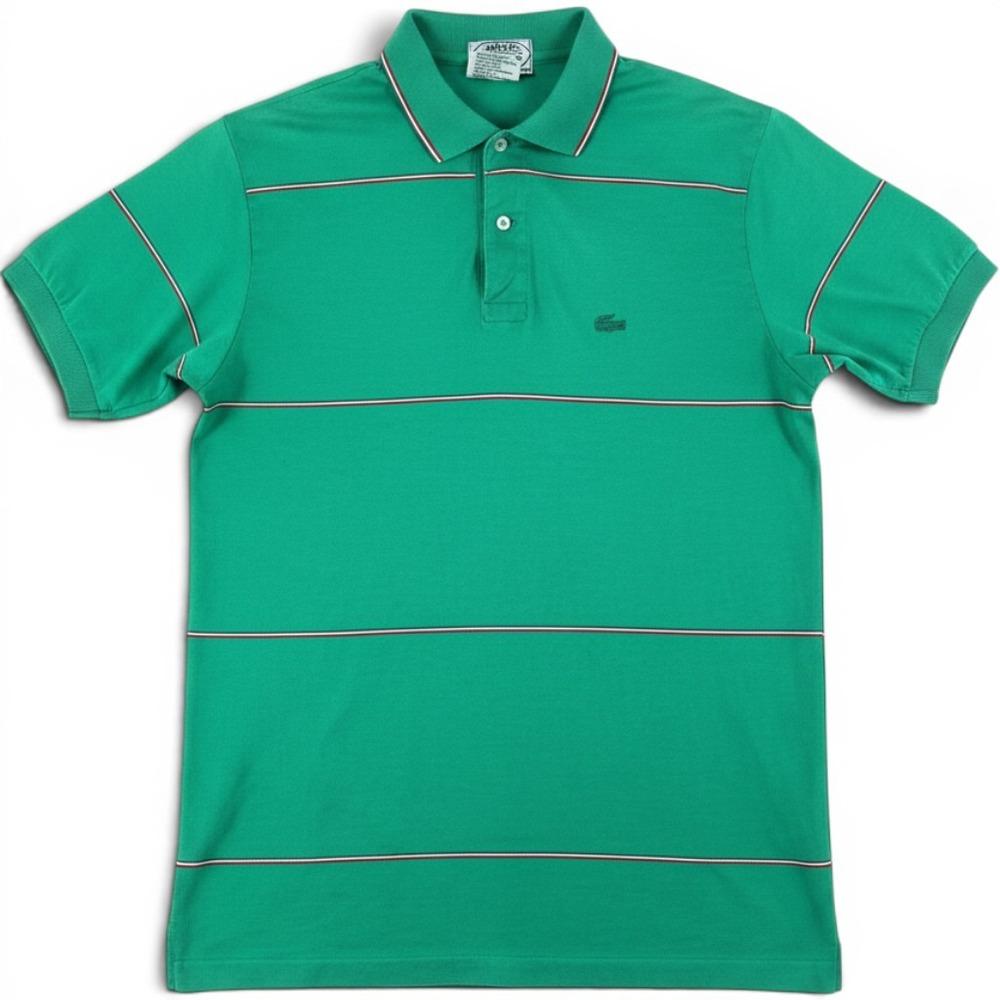 Vintage 80s IZOD Lacoste Polo Shirt Made in Japan Green Cotton Preppy Golf Shirt - Picture 1 of 12